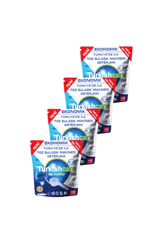 Hepsi Bir Arada Toz Bulaşık Makinesi Deterjanı 40 Yıkama X 4 Adet