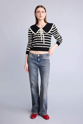 Defacto Slim Fit Dar Kesim Bebe Yaka Çizgili Kazak G9992ax25wnbk81 Siyah-bk81