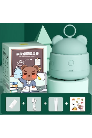 Monyee Şarj Edilebilir Mini El Süpürgesi - Çift Hız Ayarlı, Taşınabilir Masa Temizleyici Mavi