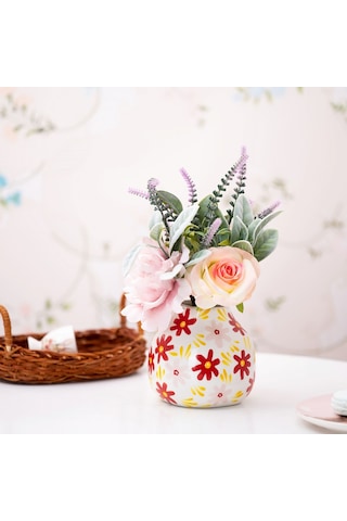 Karaca Home Spring Çiçek Desenli Vazo Kırmızı 300.23.01.0370