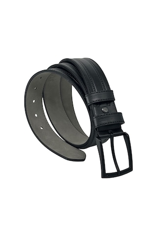 Süzer Deri Siyah Suni Deri 4 Cm. Genişlik Ortası Desenli Model Spor Erkek Kemer // 7000-38 Siyah