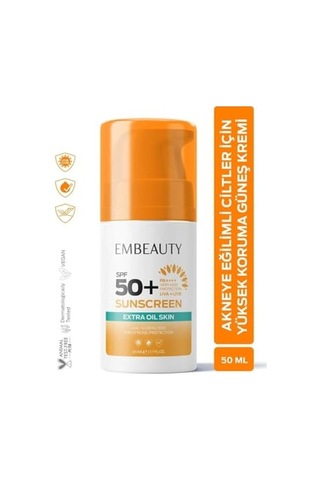Tr Beauty Akne Eğilimli Ciltler İçin Yüz Güneş Kremi Spf50+ 50 Ml