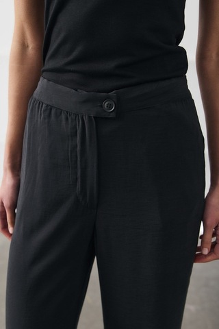 Molene Siyah Bol Paça Basic Pantolon