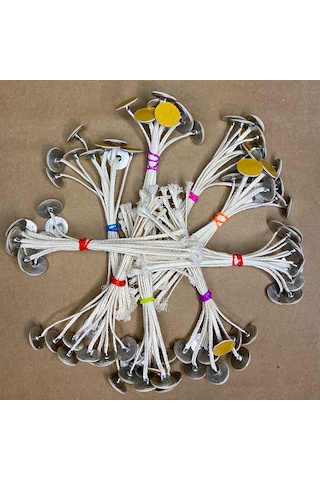 Pamuk İp Fitil No:16 + Yapışkanlı Sehpa - 20 Adet 15cm Boy