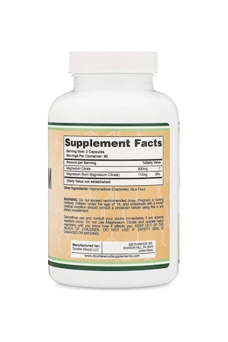 Double Wood Magnezyum Sitrate - 400 Mg 180 Kapsül