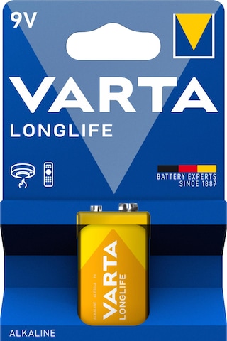 Varta Longlife Alkalin Pil 9V, E-Block, 6LP3146