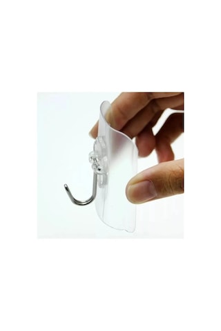 Kendinden Yapışkanlı Şeffaf Banyo Mutfak Havlu Askısı 3 Adet