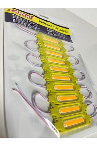 Parmak Led Lamba Parmak 12v Cob Sarı 10 Adet