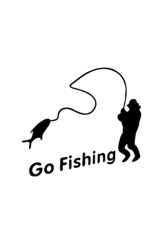 Go Fishing Oto Özel Yeni Sticker Siyah 30 X 30 Cm