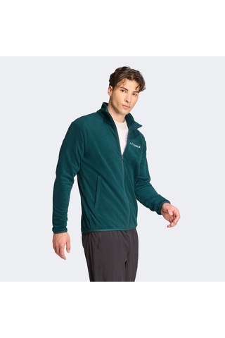 Adidas Multi Essentials Full Zip Fleece Erkek Yeşil Yürüyüş Polar Jy8356