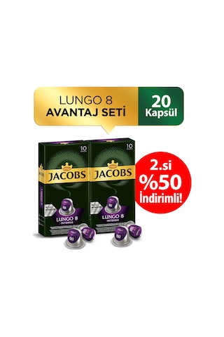 Jacobs Lungo Intenso 8 Kapsül Kahve 2 x 10'lu