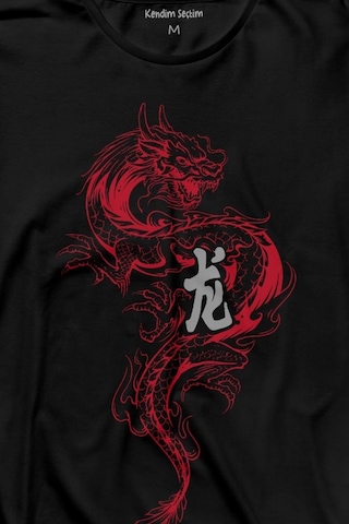 Ejder Dragon Uzak Doğu Japanese Drake Japonca Uzun Kollu Tişört Baskılı T-shirt 001
