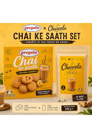 Bharat Chaı Ke Saath Kurabiye Ve Masala Chaı Premıx Seti. 140 Gr Premıx Chaı Ve 200gr Chaı Kurabiyesi