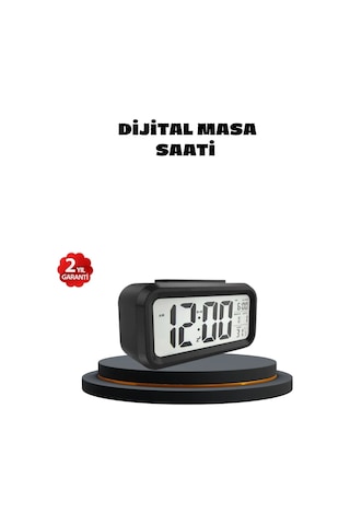 Sensörlü Dijital Masa Saati Alarm Ve Sıcaklık Göstergeli Siyah 30566941