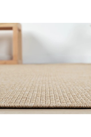 Koyu Bej Jüt Hasır Görünümlü Modern Halı - L664bjbo Kahve