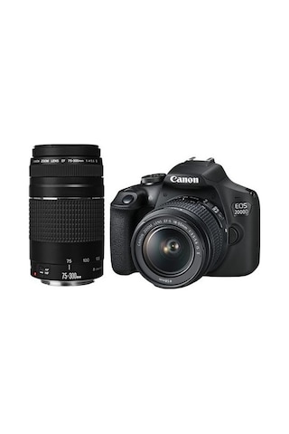 Canon EOS 2000D 18-55 MM + 75-300 MM DSLR Fotoğraf Makinesi (Canon Eurasia Garantili)