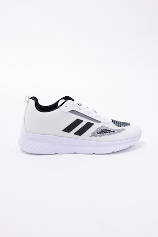 Dijital Baskılı Unisex Beyaz Sneaker - Siyah Desenli Günlük Ayakkabı Beyaz-mavi