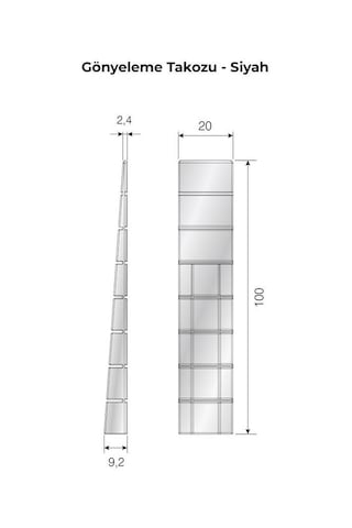 Mesan Plastik Gönyeleme Takozu Siyah (0253)