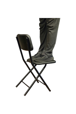 Katlanır Metal Ayaklı Siyah Sandalye - Foldable Metal Legs Chair