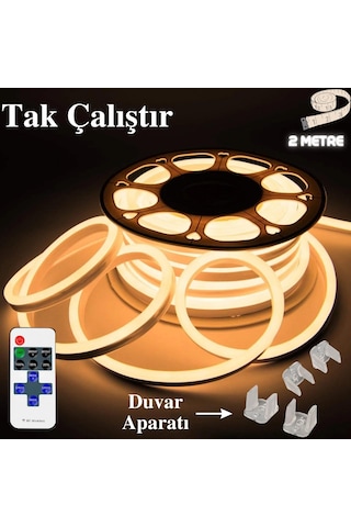 Neon Esnek Şerit Led Tak Çalıştır Kumandalı-dimmer-gün Işığı 2mt
