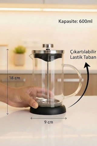 Stene - French Press 600 Ml Siyah Çok Renkli
