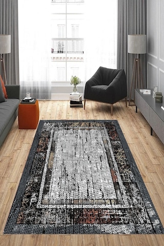 Eliana Home Dijital Baskı Yıkanabilir Kaymaz Taban Salon Halısı Ve Yolluk Rvg0973-fnl222 Siyah
