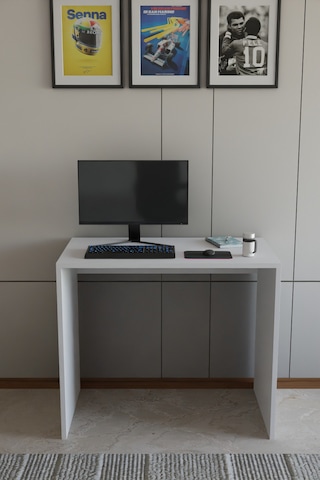 Alpa Ev Mobilya Çalışma Masası, Modern Bilgisayar Masası, Ofis & Ev Kullanımı, Minimal Tasarım Beyaz