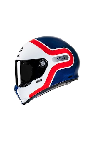 HJC V10 Grape MC21 Kapalı Motosiklet Kaskı Beyaz - Kırmızı - Mavi