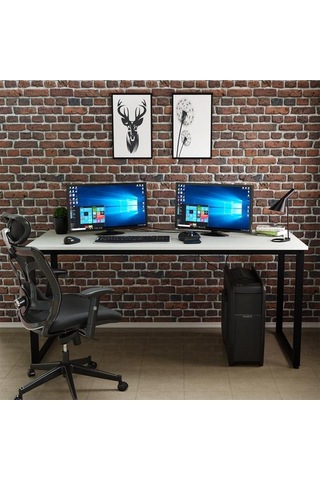 Ceramical 160 Cm Çalışma Masası - Beyaz Beyaz