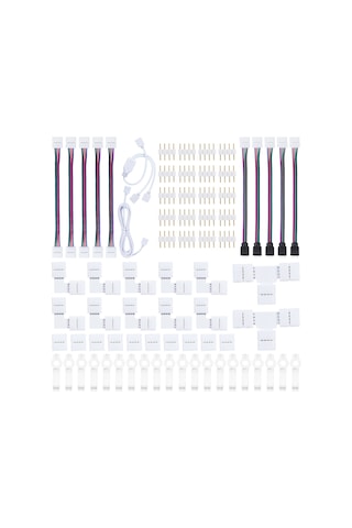 Neevoyu Rgb Led Işık Şeridi Bağlantı Seti - L Ve T Tipi, İki Yönlü Kablolu, Kaynaklama Gerektirmeyen Kilitli Bağlayıcılar