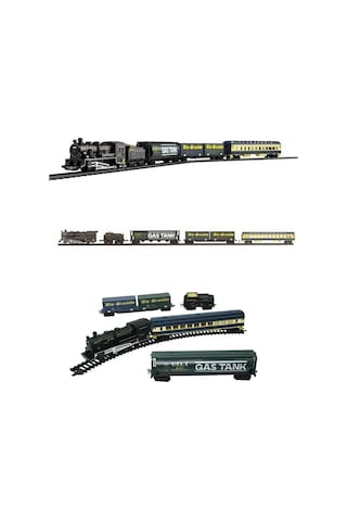 Oyuncak Tren 33 Parça Işıklı - Sesli Classic Lokomotif Büyük Tren Raylı Set