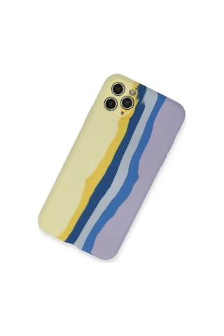 Newface - 478 - İphone 11 Pro Kılıf Ebruli Lansman Silikon - Kmrsfres - - Sarı-lila