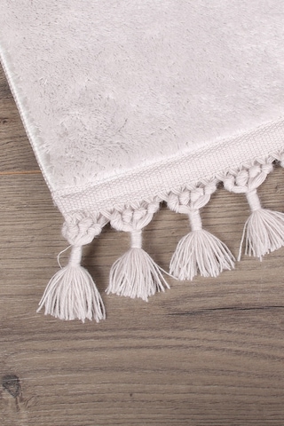 Relax Gri 60x100 + 50x60 Cm 2'li Köşeli Ponpon Saçaklı Banyo Halı Antrasit