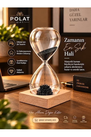 Dekoratif Ahşap Manyetik Kum Saati -