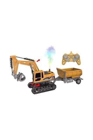 1/22 Uzaktan Kumandalı Rc Paletli Ekskavatör Işıklı Sesli Hareketli Şarjlı Excavator Kamyonlu İş Makinesi