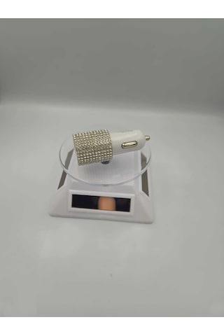 Gümüş Taşlı Araç Çakmaklık Şarj Çift Çıkışlı A Kalite