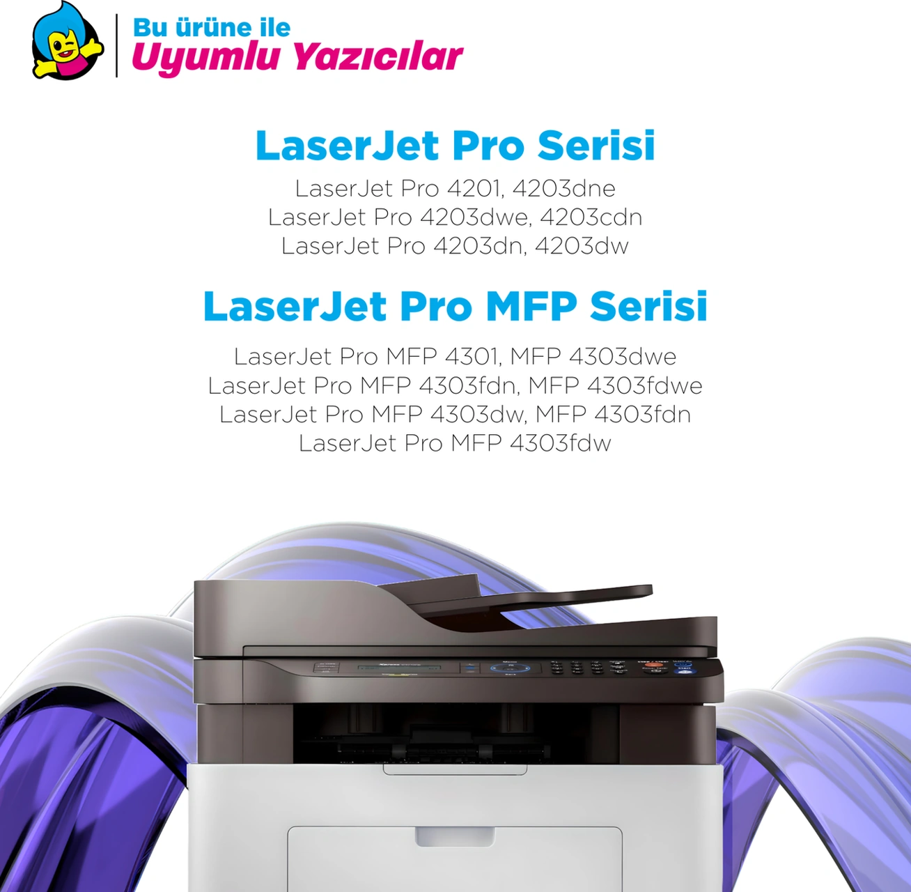 Hp Color Laserjet Pro 4303fdw Uyumlu Toner Takımı - Çipli / 230a / W2300a