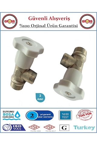 Taharet Musluğu - Ara Musluk - %100 Prinç - Çevirmeli - 2 Adet