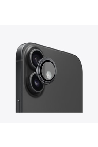 Safeus Safir Temperli Kamera Lens Koruyucu Apple Uyumlu iPhone 16 Plus Ve İle Siyah