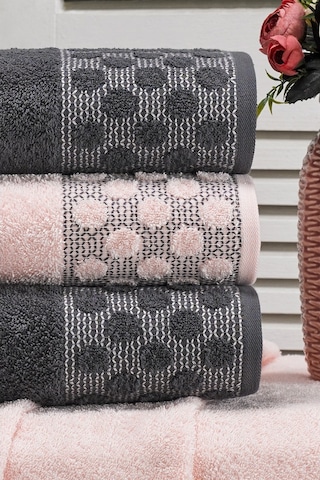 Point Antrasit Pudra El Ve Yüz Havlu Seti 50X90 Cm 4'lü Pudra
