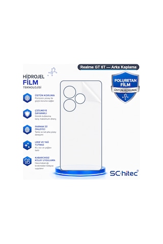 Schitec Realme Gt 6t Uyumlu Arka Yüzey Hidrojel Koruyucu Film 79557690