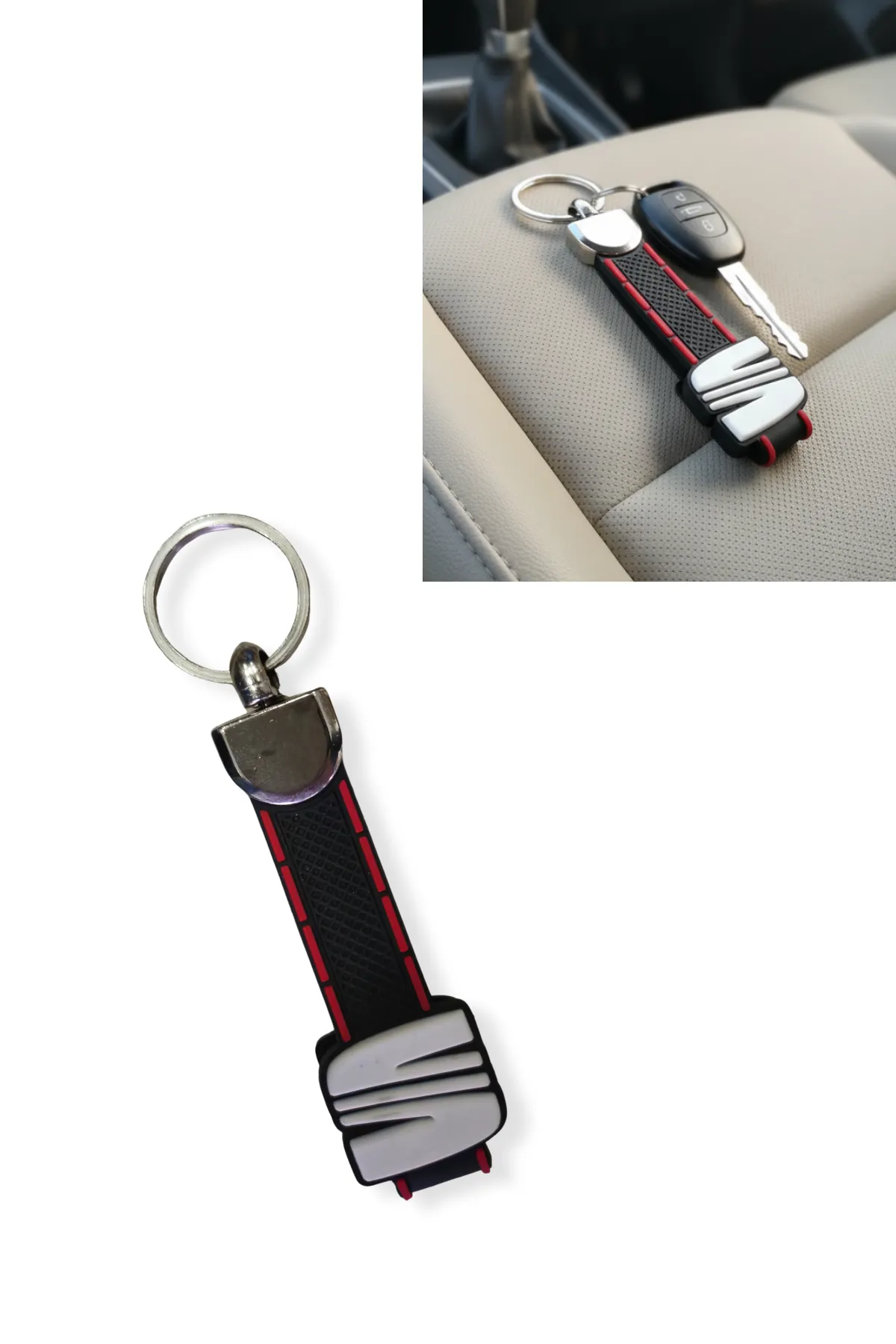 Seat Logolu Silikon Araç Anahtarlık / Şık Ve Dayanıklı Oto Anahtarlık Araba Anahtarı Aksesuarı
