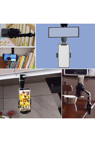 Hobibahçem Dikiz Aynasına Takılabilen Eklemli Telefon Tutucu Aparat Siyah