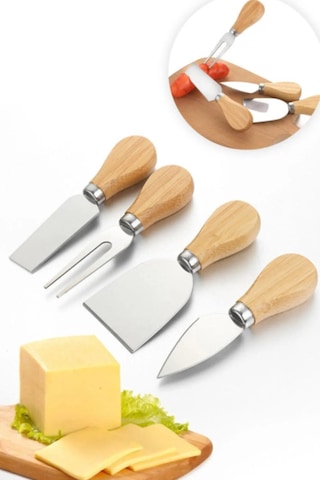 Bambu Saplı Ezine Peynir Bıçak Set 4 Parça
