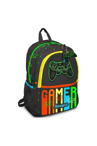 Minosso Gamer Desenli Erkek Çocuk İlkokul Sırt Çantası 1009 Çok Renkli