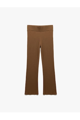 Koton Yüksek Bel Lastikli İspanyol Paça Viskon Karışımlı Tayt Pantolon Kahverengi 5sal40159ık Kahve