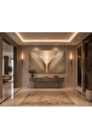 Lüks Melek Kanatları Kanvas Tablo Gold Detaylı Modern Soyut Angel Wings Duvar Tablosu Salon Yatak Odası Antre Ofis Dekoru