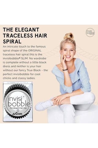 Invisibobble Slim True Black Askılı Paket Saç Lastiği Diğer