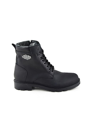 763 Siyah Bot Hakiki Deri