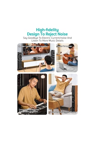 Hi-fi Kayıpsız Ses Altın Kaplama 6.5mm To 3.5mm Jak Adaptörü Amfi Ve Gitar Uyumlu Parazit Önleyici